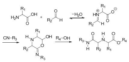 Ugi四组分一锅法高效合成结构独特的活性生物碱化合物